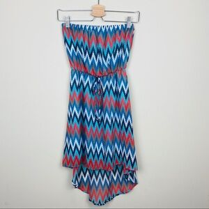 PapaYa | Tribal Strapless Mini Dress; Size Small